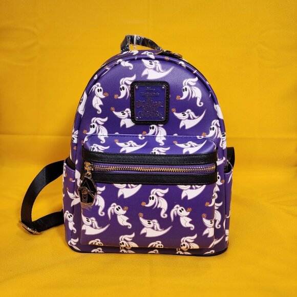 Loungefly Disney NBC ZERO Purple AOP GIow-in-the-Dark Mini Backpack NEW main image 11